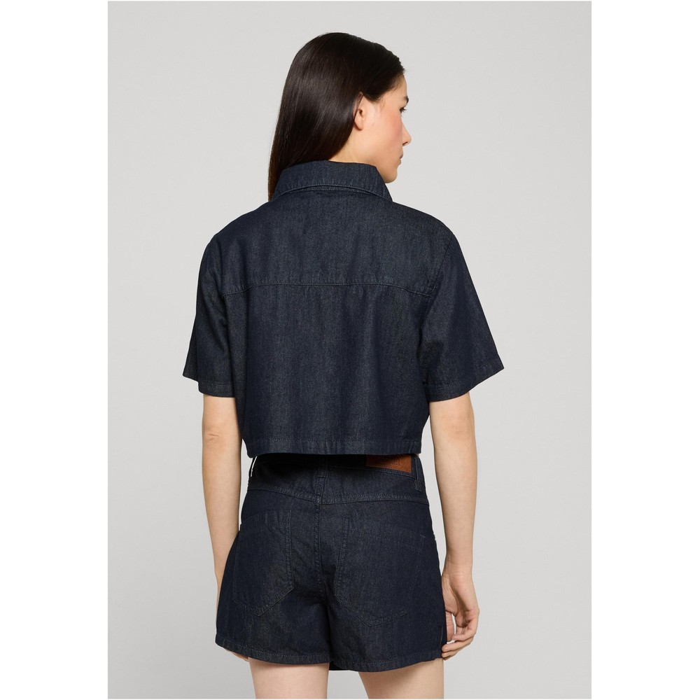 Urban Classics - Cropped Light Denim Blouse - Blue